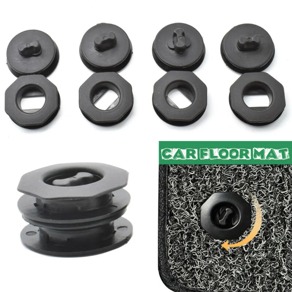 

4 Set Car Floor Mat Caret Clips Universal Retention Fixing For Holders Grips Clamps Floor Holders Carpet Non-slip Fastener Clips