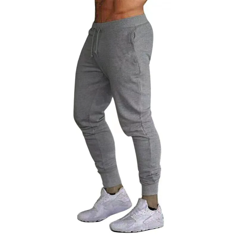 2022 New Muscle Fitness Running Training Sports Cotton Trousers Men's Breathable Slim Beam Mouth Casual Health Pants