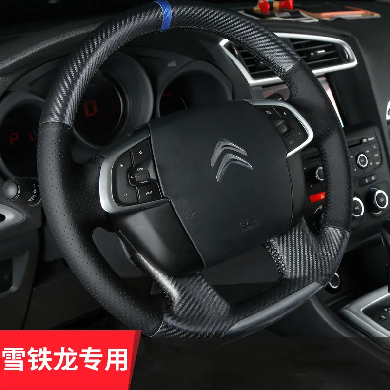 

DIY Hand-Stitch Suede Leather Car Steering Wheel Cover for Citroen C2 C4L C5 C6 C3-XR C4 Interior Auto Accessories