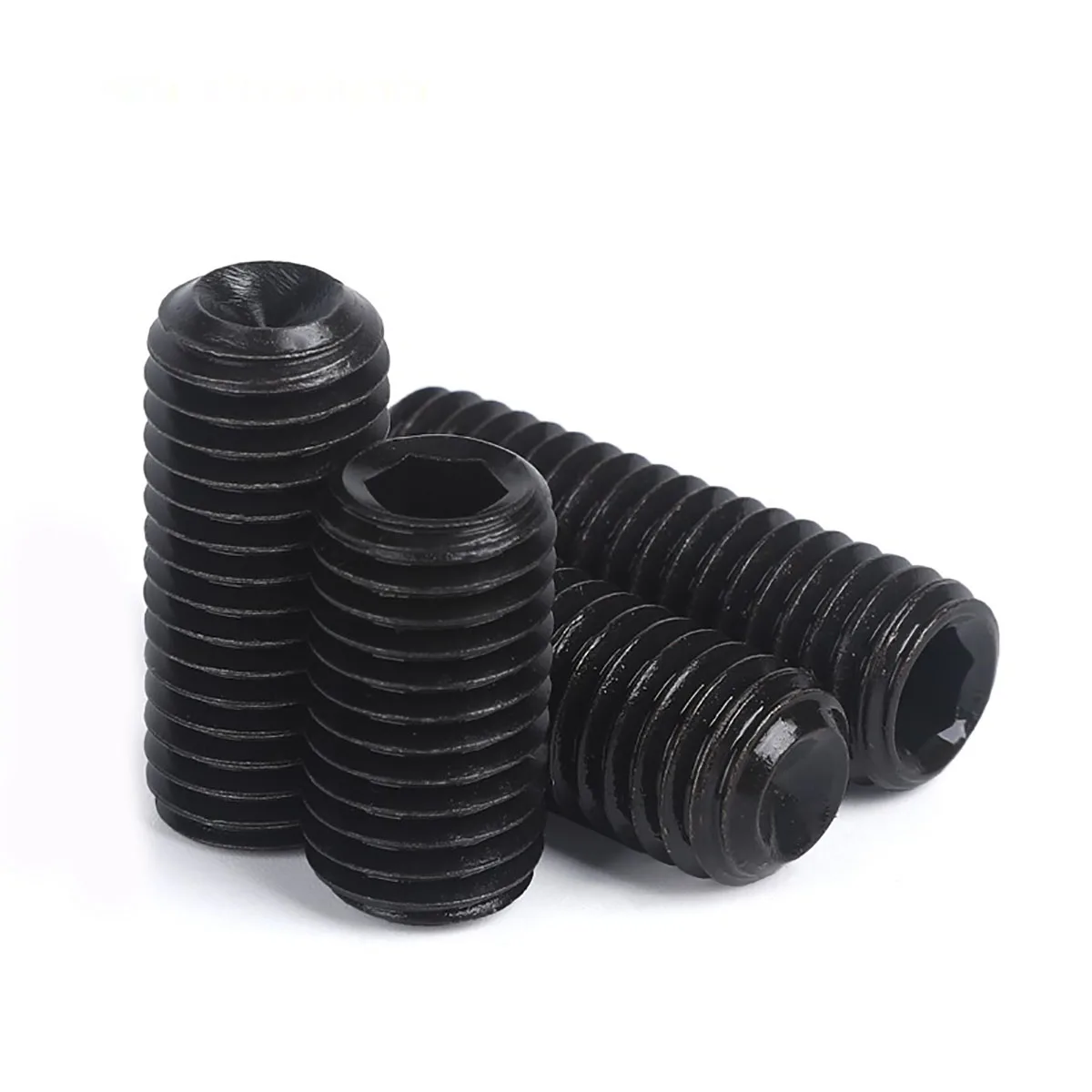 Купи Grub Screw DIN916 M6 M8 M10 M12 Black Grade 12.9 Steel Hex Hexagon Socket Set Screws with Cup Point за 53 рублей в магазине AliExpress