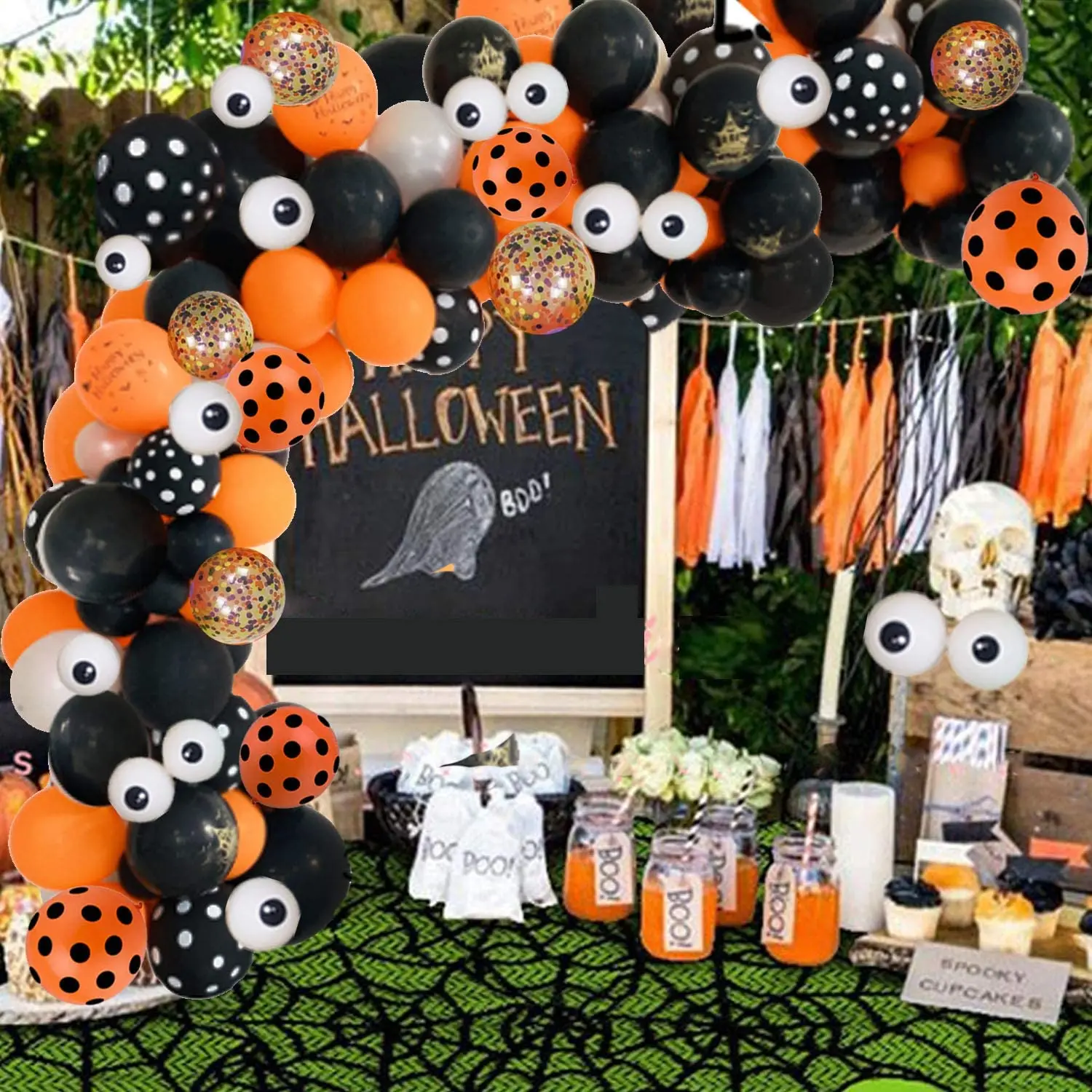 

106Pcs Halloween Latex Balloons Garland Kit Arch Orange Black Spider Globals Halloween Party Decoration Kids Birhtday Gifts Toy