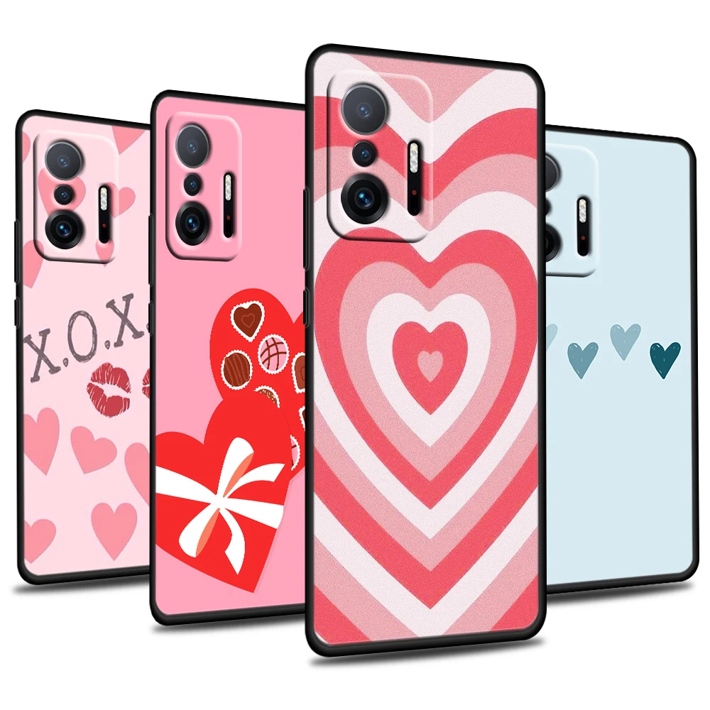 

Latte Love Coffee Heart For Xiaomi Mi 11 10 Ultra 11T 10T Note10 Pro Lite 11i 10i 10S 5G Soft Silicone Black Phone Case