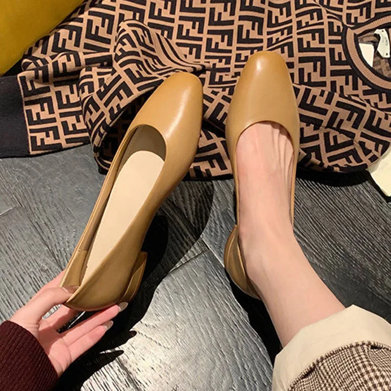 

Concise Small Round Toe Flats Woman Ballerina Sneaker Shallow Slip on Loafers Office Shoes Women Soft Bottom Moccasins Femme New