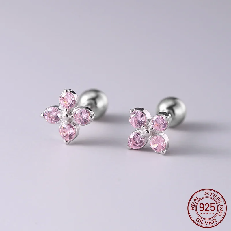 Женские серьги-гвоздики из серебра 925 пробы с цирконами - Цена: 442