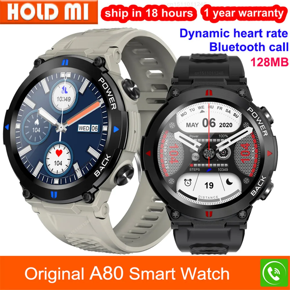 

A80 Smart Watch Men 360*360 400mAh Battery Music Play Fitness Tracker Bluetooth Call Sport Man Smartwatch Android Ios