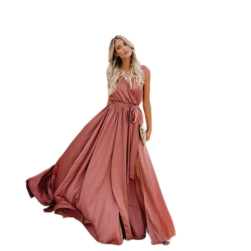 

2022 Women Evening Dresses Boho Split Pleated Wedding Party Dresses Celebrity Communion Homecoming Graduation Prom Gown