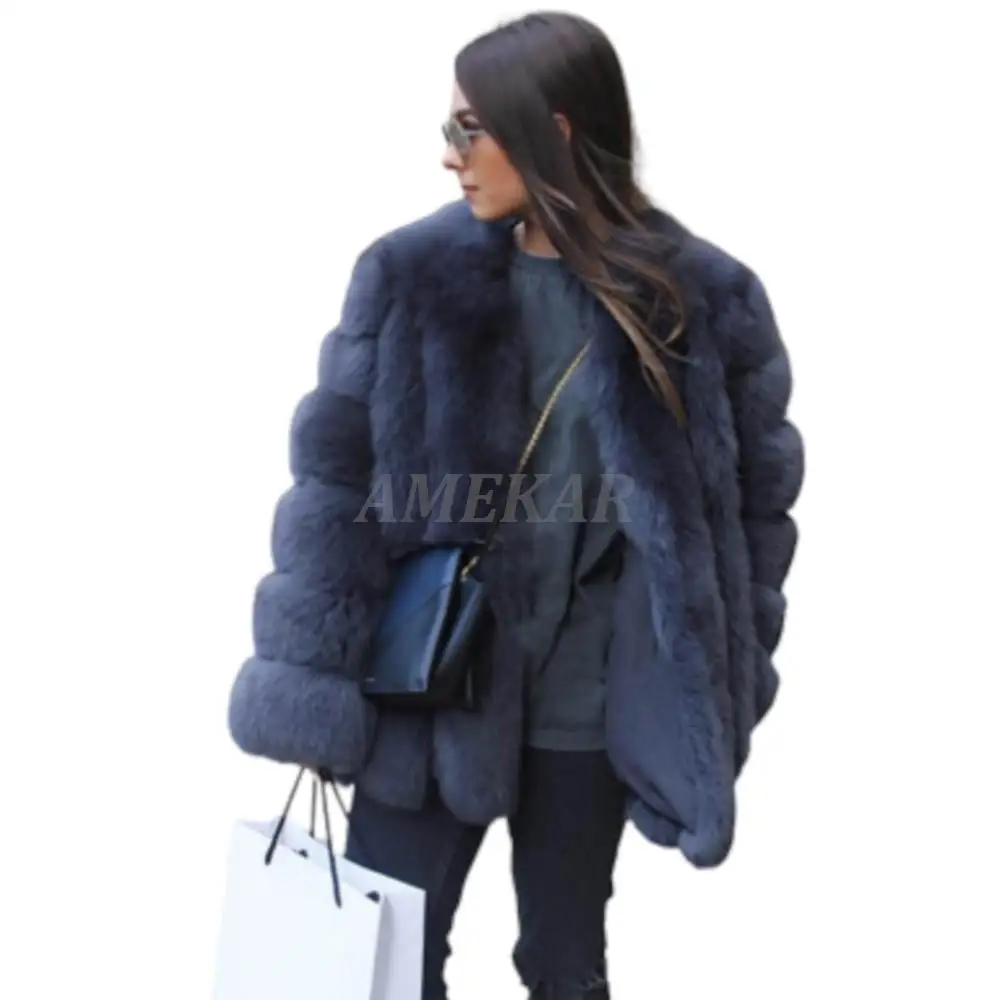 Faux Fox Fur Coat Women Long Thicken Korean Fluffy Women's Windproof Outwear Elegant Manteau Femme Hiver Fashion New Winter Warm