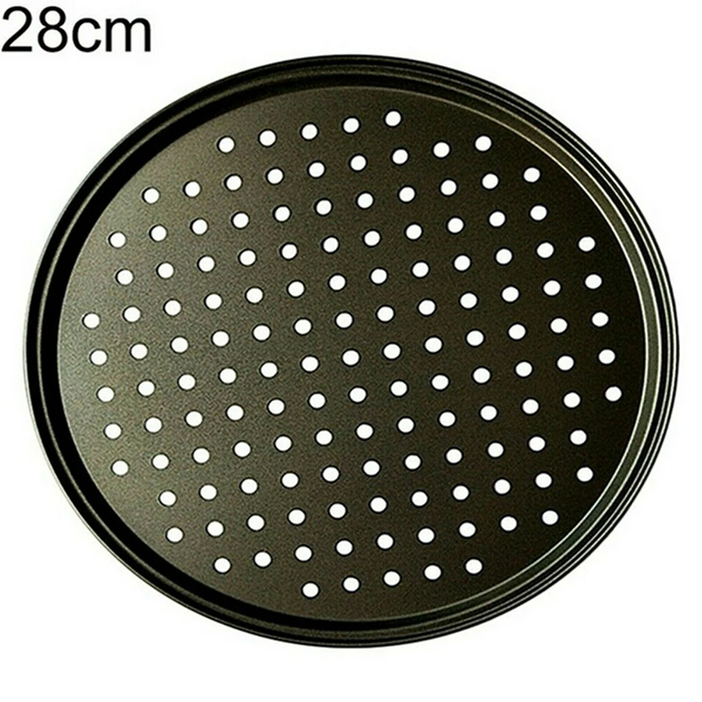 

Baking Pan Pizza Pan Punched Pizza Pan 24.5cm/28cm/32cm Size Carbon Steel