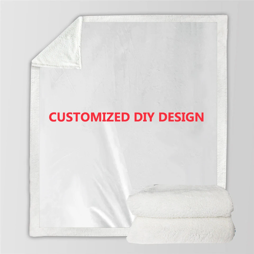 

Customized DIY 3D Print Plush Throw Sherpa Fleece Bedspread Blanket Vintage Bedding Square Picnic Wool Soft-8