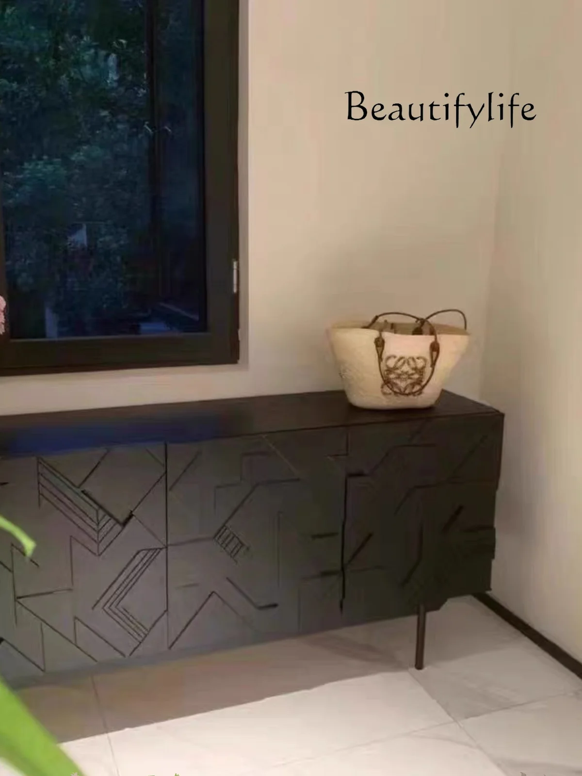 w stylu nordyckim z litego drewna Prosty nowoczesny lekki luksusowy salon Średniowieczna szafka pod telewizor wiatrem przemysłowym