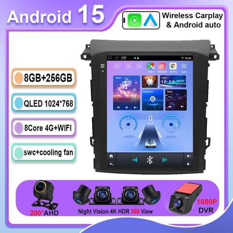 9,7-дюймовый QLED для Subaru XV Forester 2018-2021 Автомобильный радиоприемник Android 15 4G WIFI Carplay Стерео 2 Din без DVD-плеера GPS-навигация
