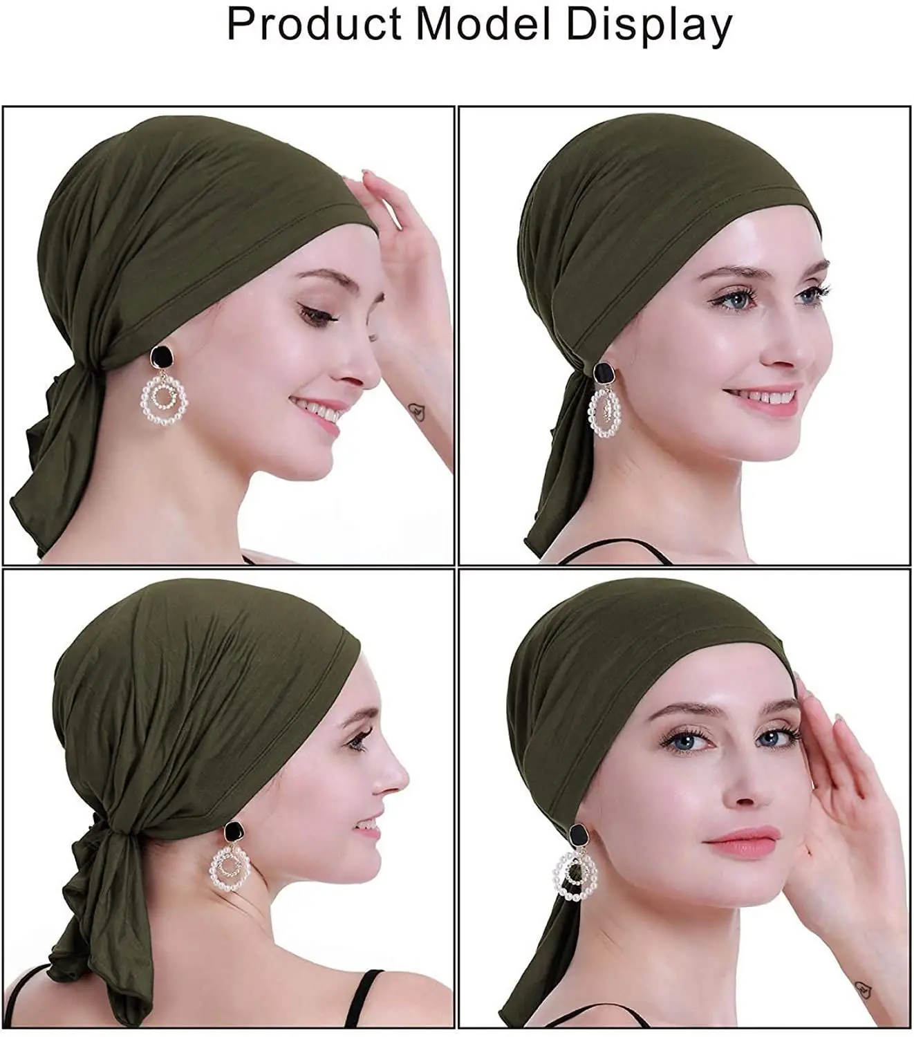 Under Scarf Hijab Cap Women Stretch Under Caps Solid Color Hijab Under Scarf Woman Hijab Cap Unisex Hijab Hats Turbans for Women