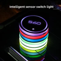 led car multicolor atmosphere light water coaster for volvo s60 2018 non slip mat car interior accessories