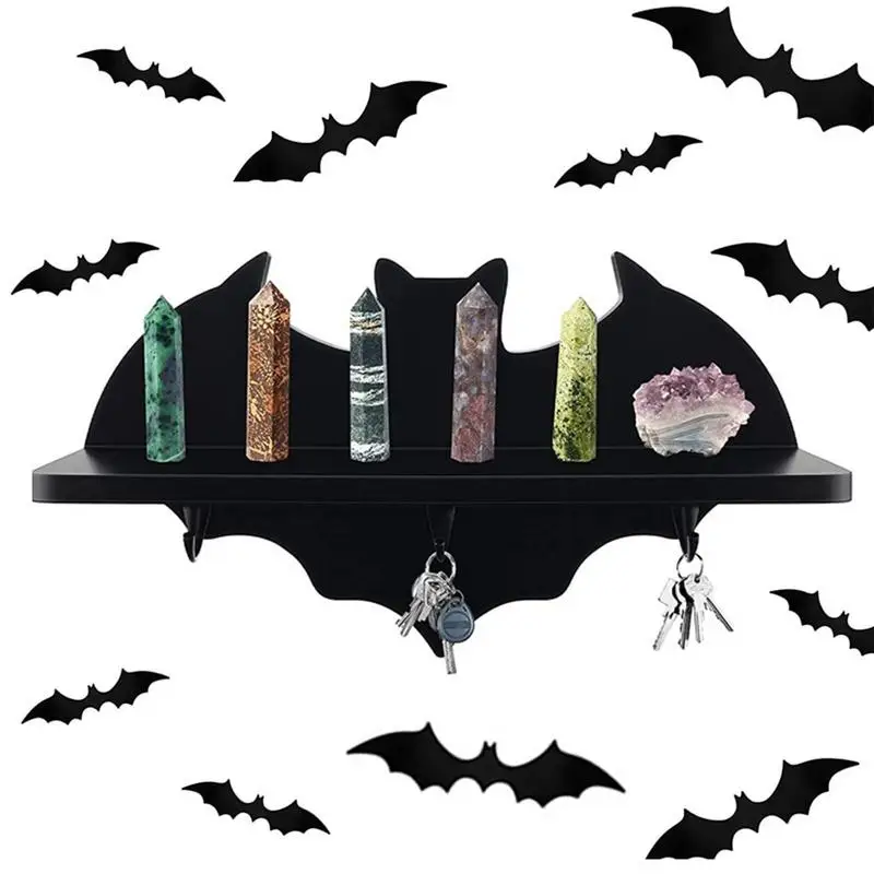 

Halloween Wall Shelf Halloween Home Decoration 3D PVC Bats Wall Stickers Scary Floating Window Decor Halloween Accessories