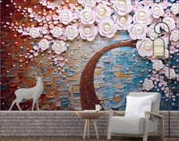 3d photo wallpapers custom mural embossed elk pearl tree petals bedroom home decor photo wallpaper for walls in rolls 3d