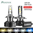 Светодиодсветодиодный лампа Panduk H7 H4 LED 26000LM Canbus для фар H1 H8 H9 H11 9005 9006 Hb3 Hb4, светодиодная лампа для автомобиля 12 в 24 В 4300K 6000K 8000K