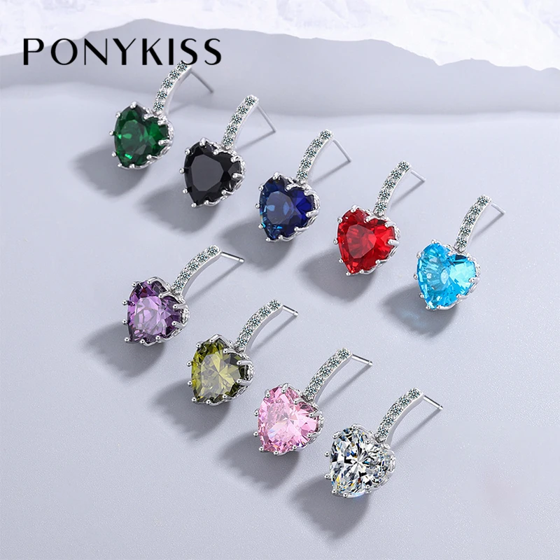 

Серьги-гвоздики женские из серебра 925 пробы с цирконом