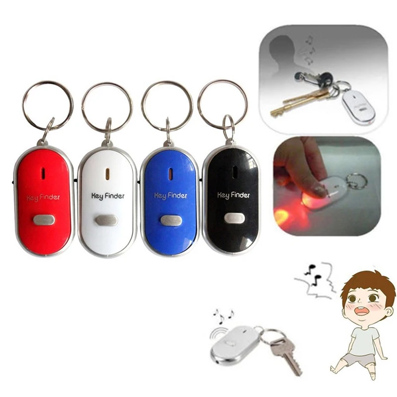 

Mini Whistle Anti Lost KeyFinder Alarm Wallet Pet Tracker Smart Flashing Beeping Remote Locator Keychain Tracer Key Finder + LED