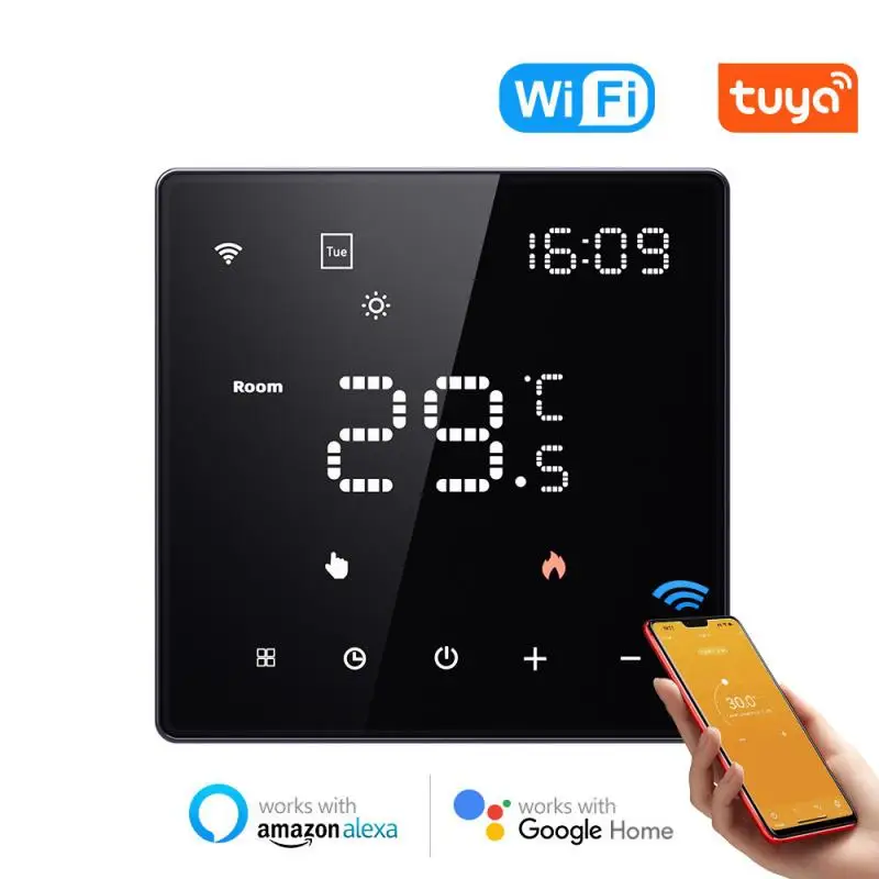 

Wireless Thermostat Continuously Connect App Control Wifi Thermostat Voice Control Energy Saving Voice Thermostat Stablize