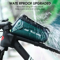 bicycle bag phone case touchscreen bag frame front top tube cycling bag waterproof 6 5in mtb pack bike accessories