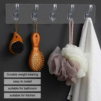 transparent wall hook strong self adhesive door wall hanger no trace hooks for bathroom kitchen towels hats keys storage rack
