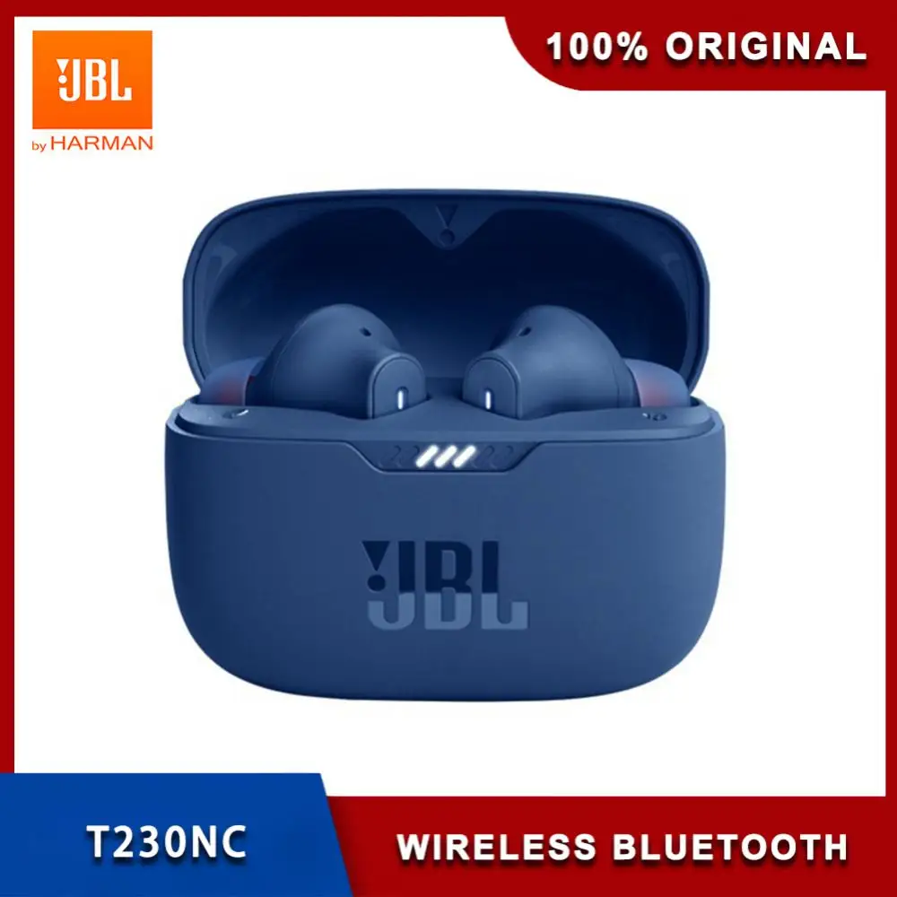 

Оригинальные беспроводные Bluetooth-наушники JBL 230NC, стереонаушники-вкладыши с басами, шумоподавлением, наушники с микрофоном и зарядной коробк...