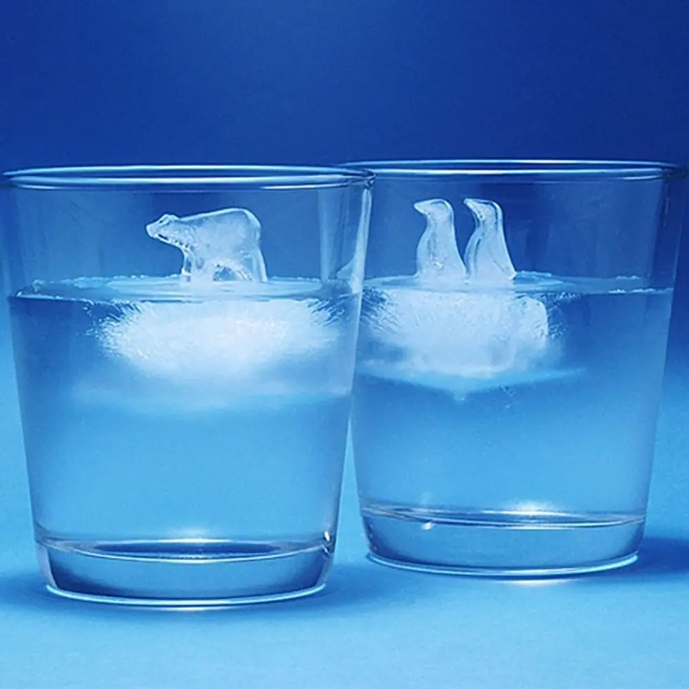 

2pc Silicone Ice Cube Mold Penguin Polar Bear Popsicle Molds Silicone Ice Cube Tray Ice Cube Maker Ice Trays Accessories