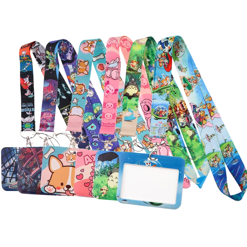 

Шнурок для ключей C2776 с милым мультяшным котом корги, брелок для ключей с крышкой для аниме карт, держатель для ключей, аксессуары для брелок...