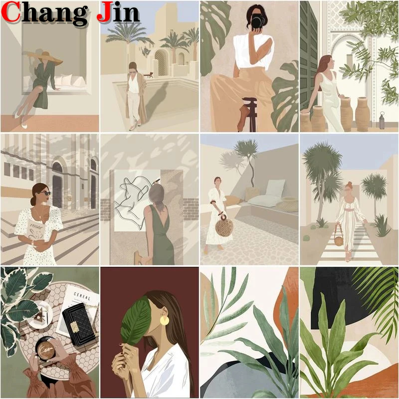 

5D Diy Diamond Painting Abstract Illustration Style Portrait Cross Stitch Kit Diamond Mosaic Full Dril Embroidery Home Decor Gi