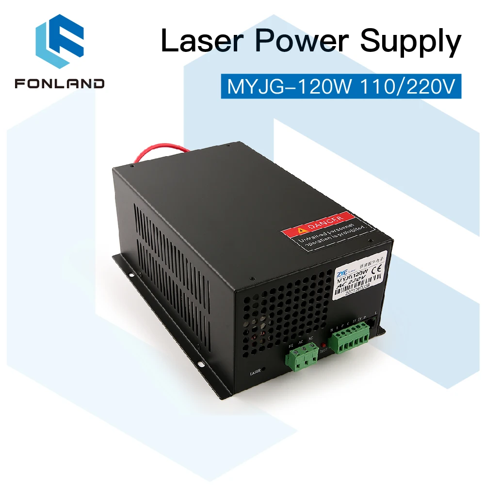 FONLAND 120W Laser Power Supply Source MYJG-120W 110/220V No Display Screen for Co2 Laser Tube Cutting Machine Source