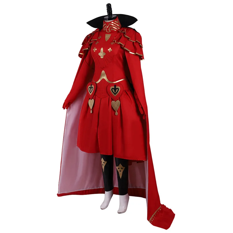 Фото Fire Emblem Three Houses Edelgard Von Hresvelg Платье Костюм Хэллоуин Рождество Взрослые Женщины Красная Юбка Наряд Косплей Костюм №4