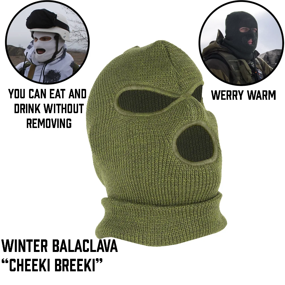 

Зимняя вязаная Лыжная маска Балаклава с 3 отверстиями на все лицо армейский Тактический головной капюшон гетры Cheeki Breeki Beanie Gopnik Sport Airsoft