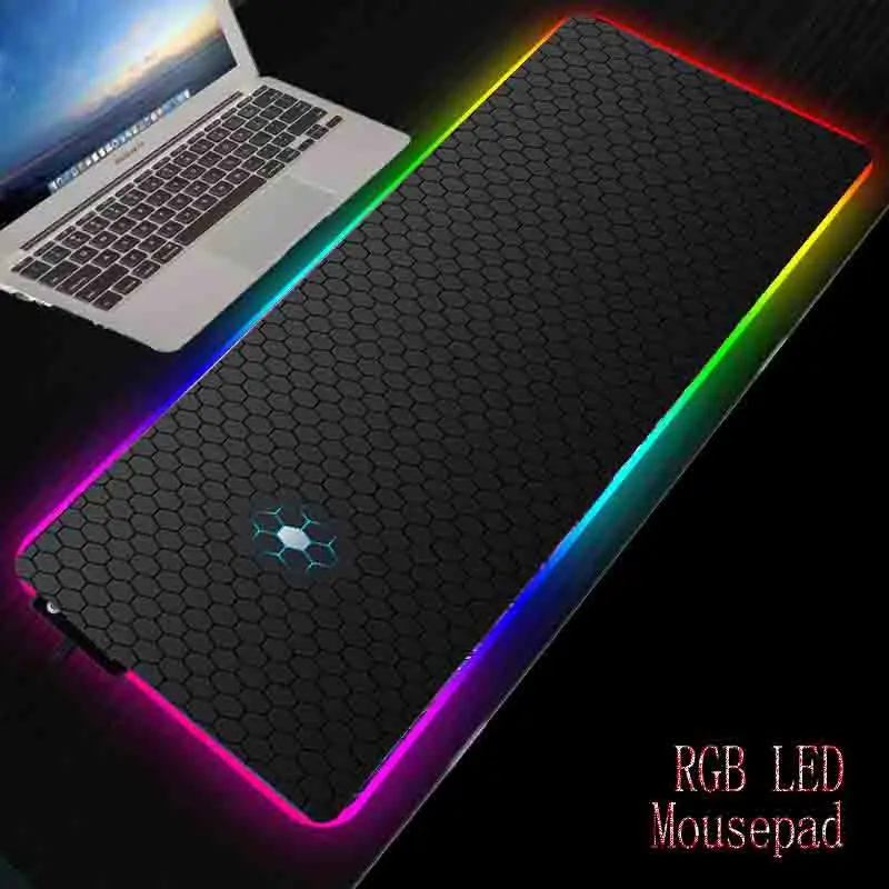 

Hexagonal abstract texture RGB large mousepad gaming machine computer mousemat LED carpet pad keyboard glow-in-the-dark desk pad