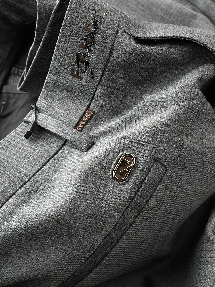 Высококачественные повседневные брюки мужские деловые облегающие прямые