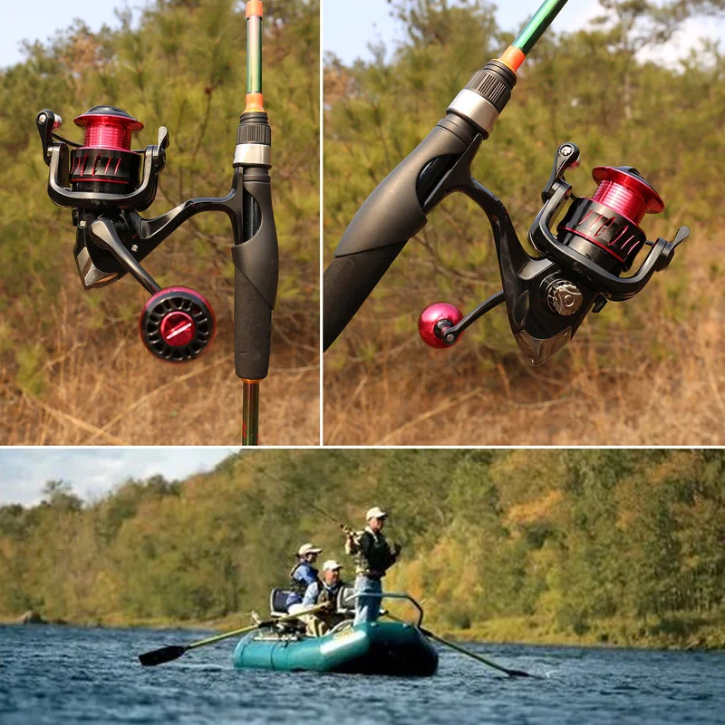 Sougayilang Spinning Fishing Combo 1.8m-2.4m Carbon Fiber Rod and 5.2:1 High Speed Reel Kit Pesca |