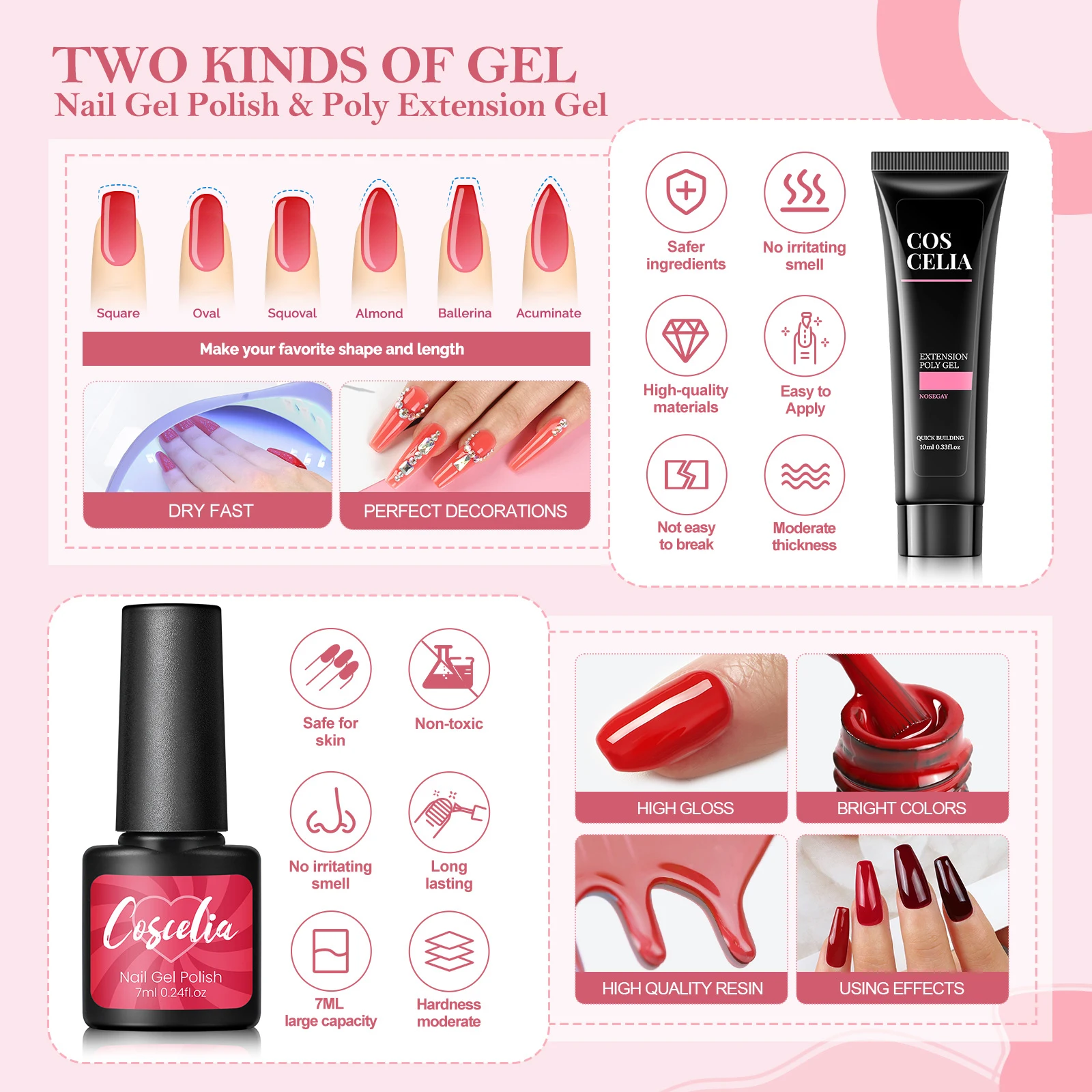 Набор гель-лаков для ногтей COSCELIA