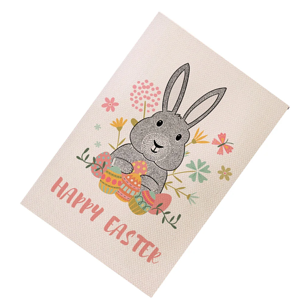 

1 шт. пасхальные садовые флаги, декоративная льняная ткань, пасхальные садовые флаги, Мультяшные пасхальные тематические печатные садовые ф...