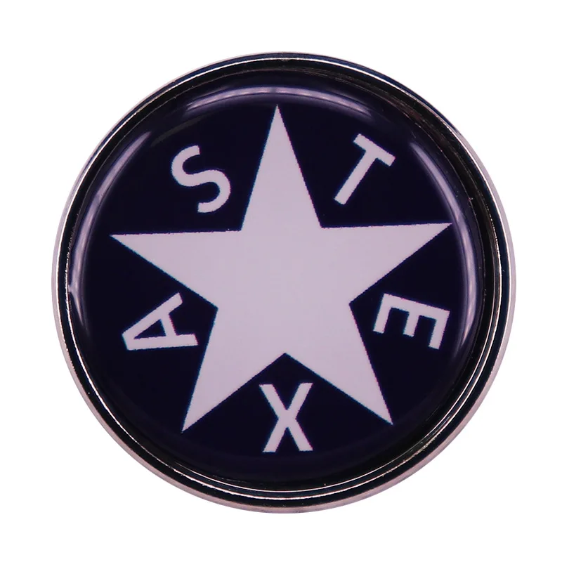 

De Zavala Flag Texas Republic Enamel Brooch Pin Jeans Jacket Lapel Metal Pins Brooches Badges Exquisite Jewelry Accessories