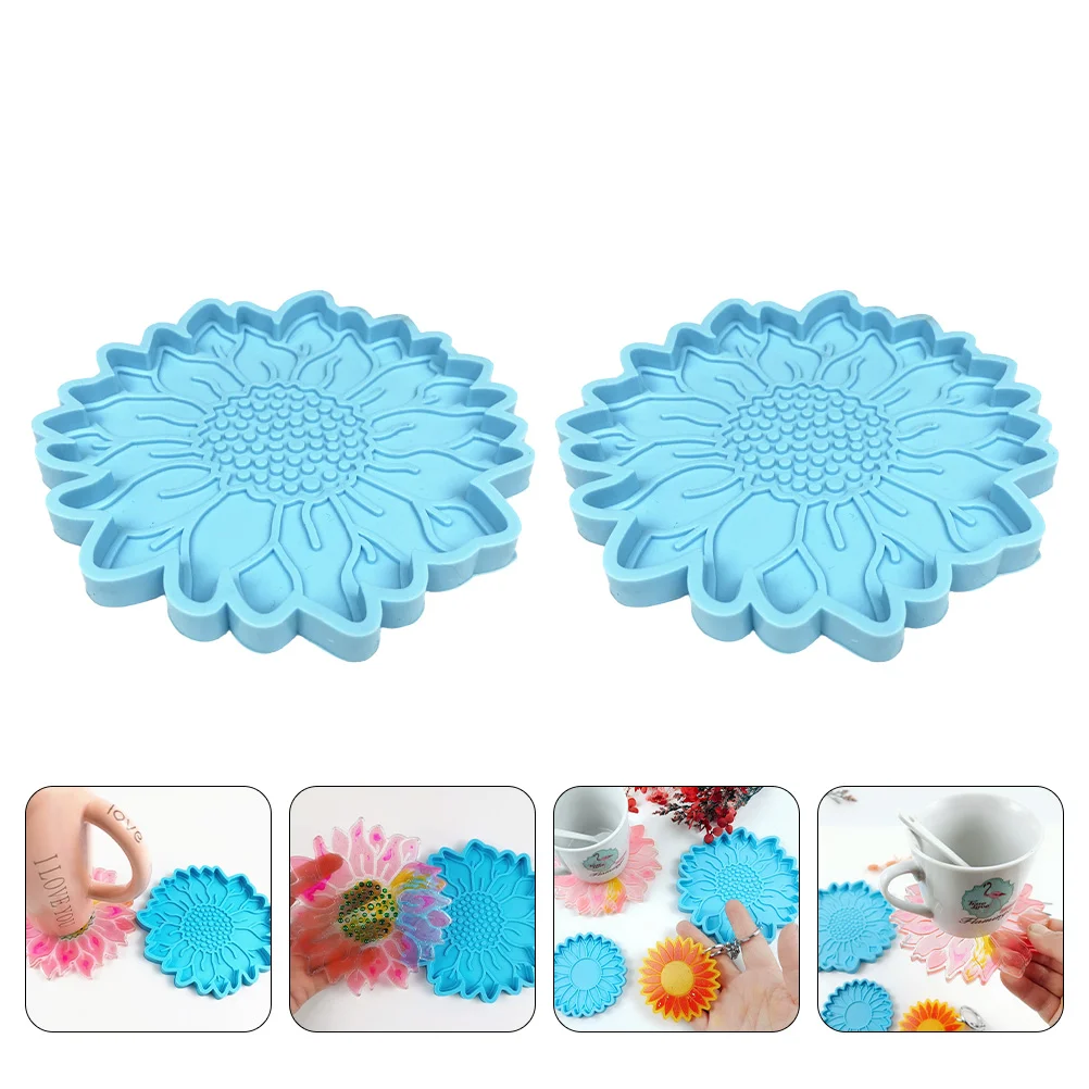 

Resin Coaster Mold Epoxy Molds Flower Diy Cup Agate Supplies Shaper Maker Slices Cast Faux Mat Pendant Mould Silicone mold