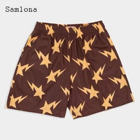 samlona 2022 stylish simplicity men shorts casual skinny all match short bottoms latest summer classic stars print beach shorts