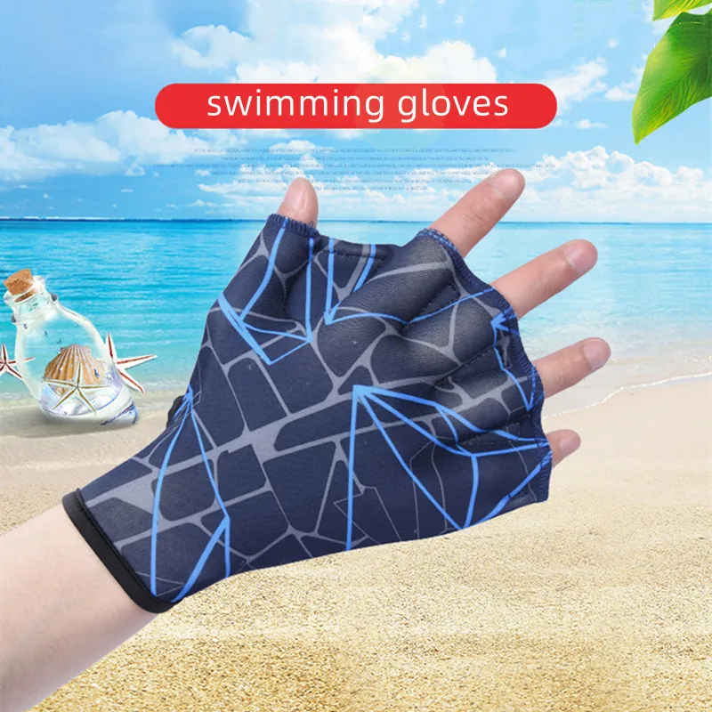 

1Pair Women Men Frog Type Girdles Swimming Hand Fins Flippers Finger Webbed Gloves Paddle Plus Adult Summer Water Sports