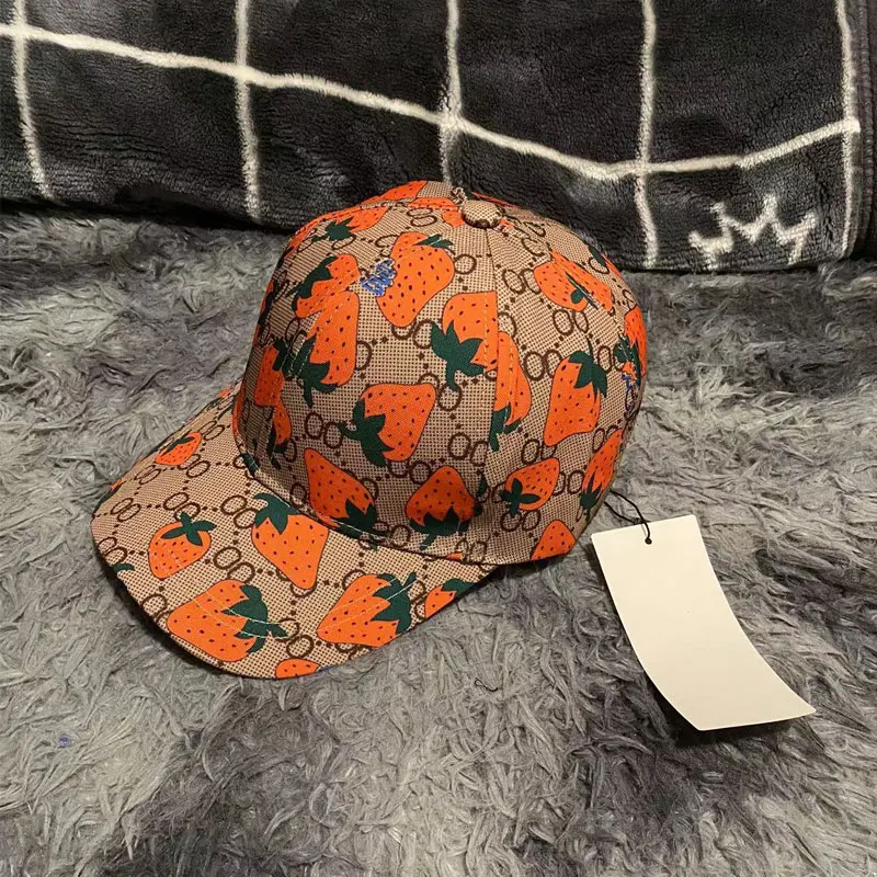 

Women Strawberry fruit Brown Baseball Cap Unisex-Teens Embroidered Men Fishing Hat Outdoor Letters Casquettes Hip Hop Dad Hats
