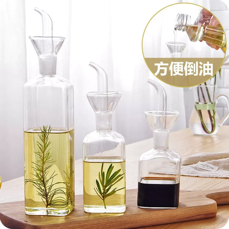 

New in Borosilicate Glass Oil Pot Household Leak-proof Oil Bottle Kitchen Soy Pot Oil Tank Vinegar Mixing Bottle Bottle christma