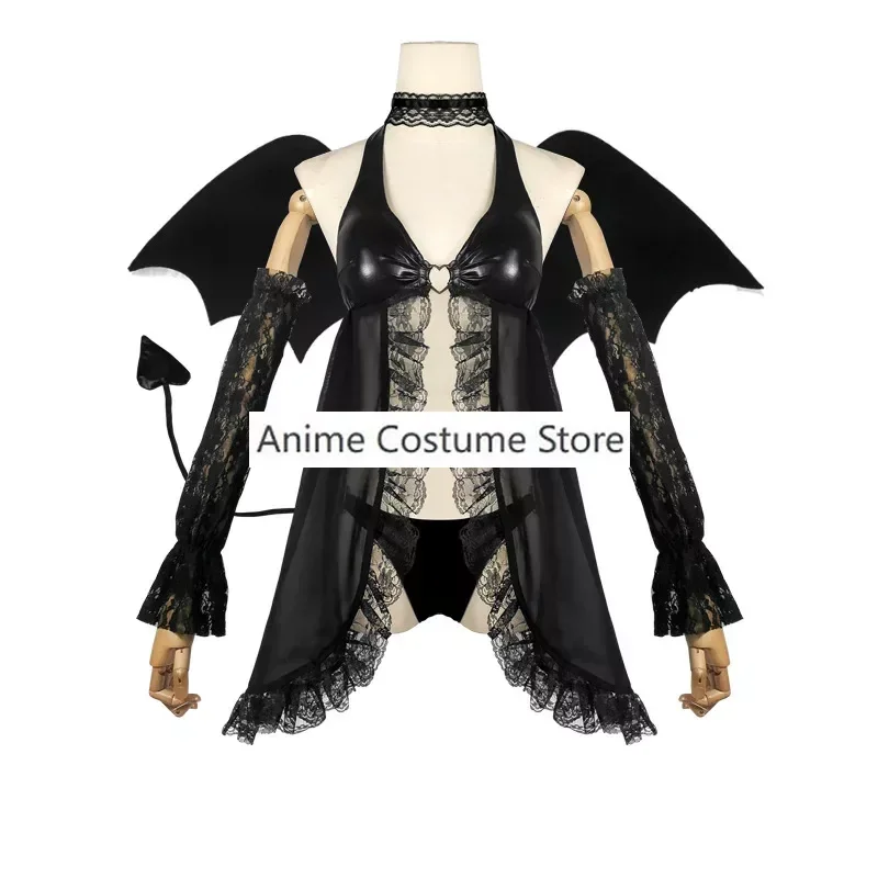 Мой костюм любимый Косплей Rizu Kyun косплей парик крыло кожа Маленький Дьявол