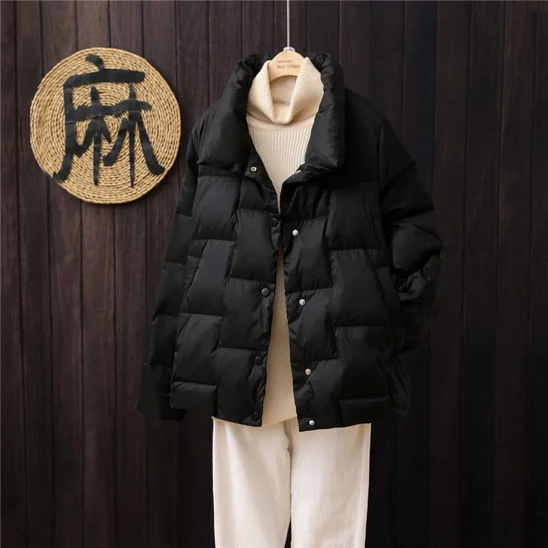 Winter Jacket Women Parkas Ultra Light Down Coat Casual Stand Collar Solid Color Duck Down Jacket Fashion Women's Overcoat 2022