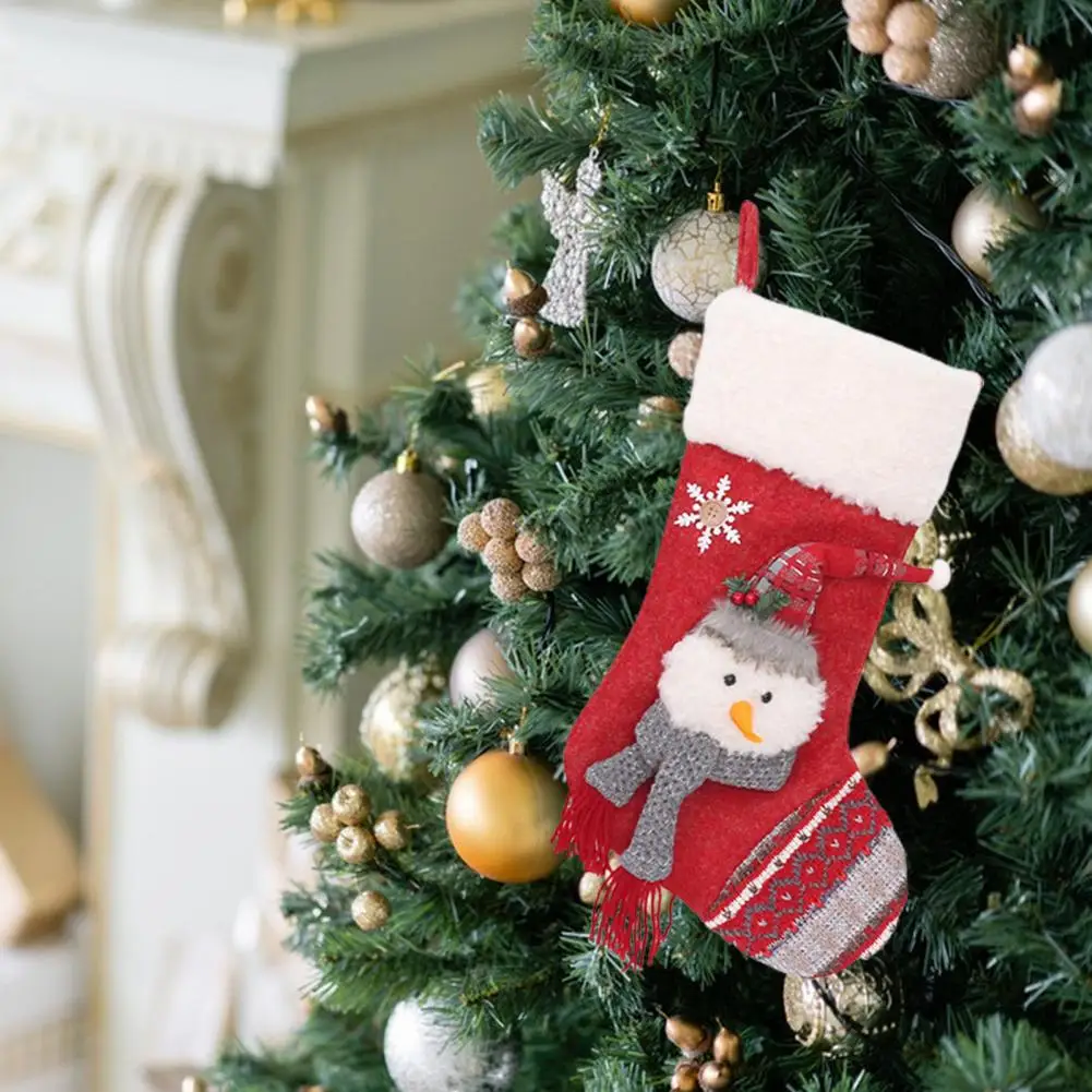 

Trendy Candy Stockings Bag Colorful Reusable Plush Tassel Socks Gift Bags Christmas Stocking Socks Gift Bags