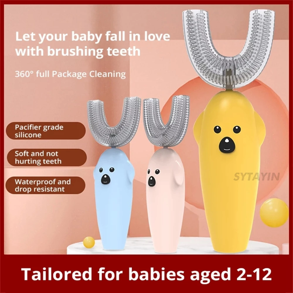 

Sonic Electronic Tooth Brush U-shape for Children Non-Rechargeable Soft Fur Cleaner Brush Full-Automatic Waterproof Teeth Brushs