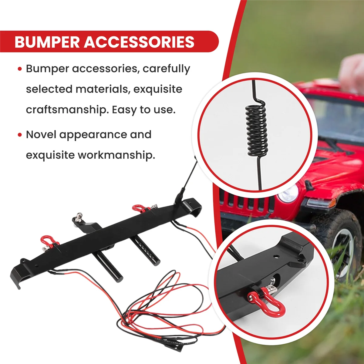 Металлический задний бампер со светодиодной подсветкой хвостовой крючок