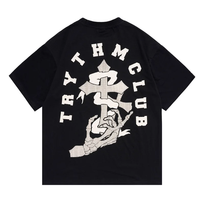 

2022 men’s short sleeve summer men’s sport loose matching skull print t shirt