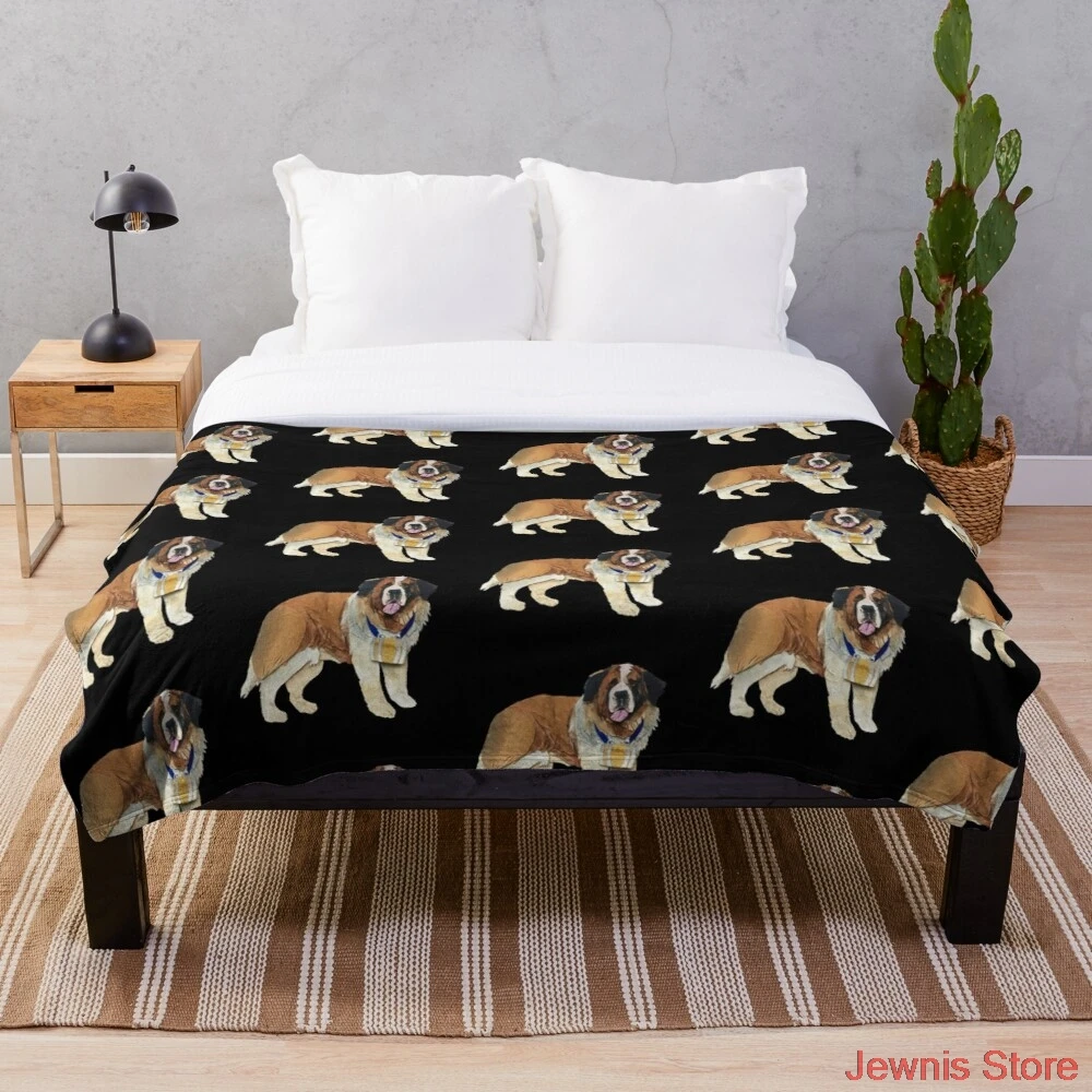 

The Saint Bernard Blanket Fleece Cartoon Print Children Warm Bed Throw Blanket newborn bayby Adult Blanket